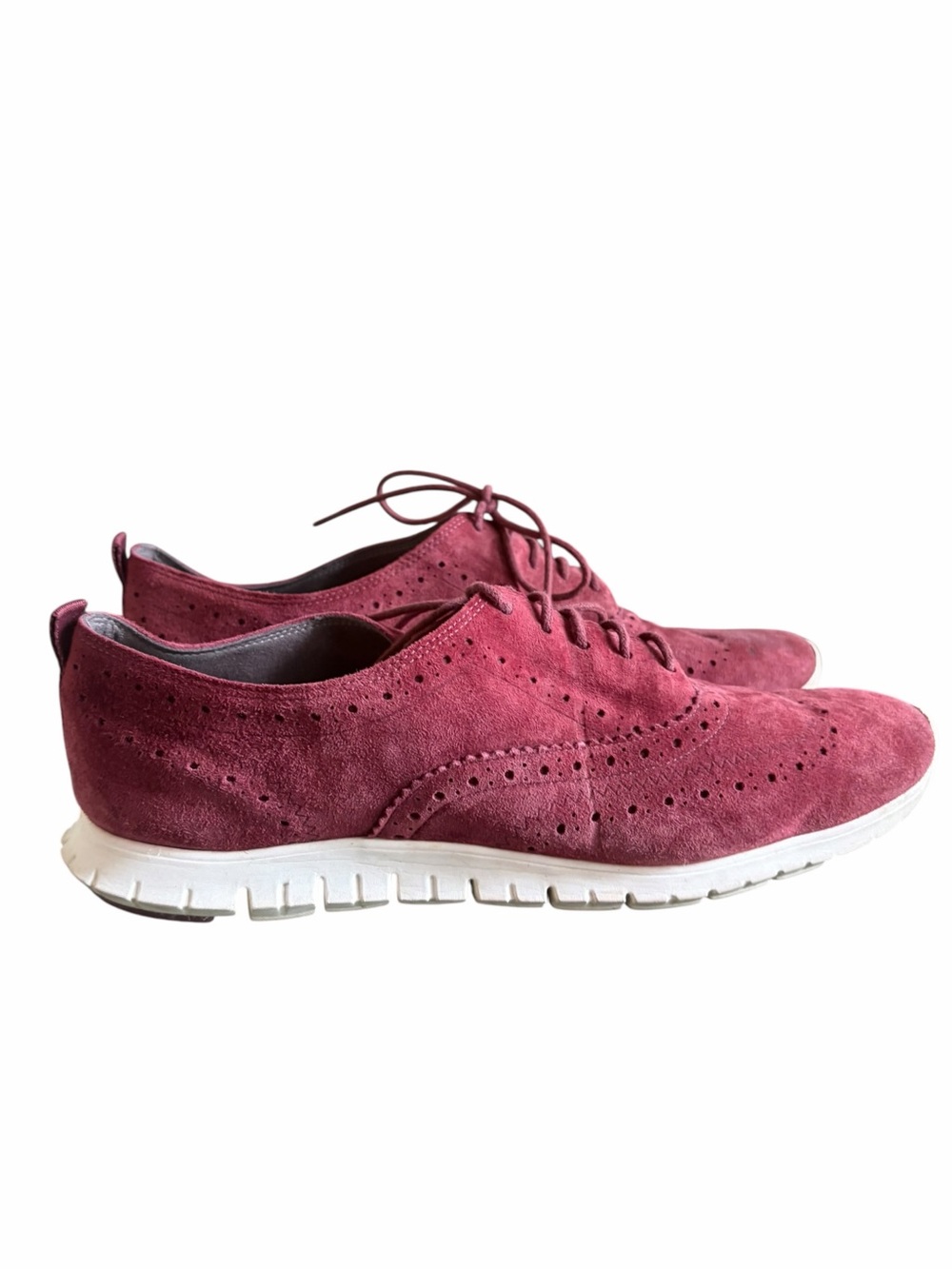 Cole Haan Zerogrand Sneakers Red Burgundy Suede Oxford Stitchlite Shoes Size 11
